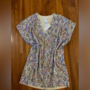 Boot Barn Sequin pattern shift mini dress, size small NWT